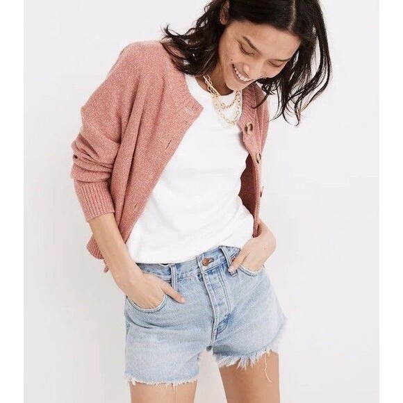 Madewell Relaxed Denim Cutoff Shorts in Cedarcroft Wash Size 26 Light Wash - Picture 1 of 14